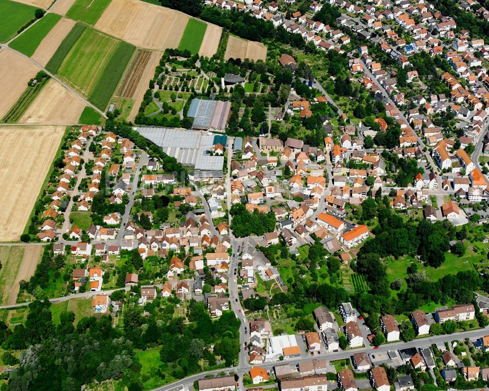 Luftbild Frankenbach - Wohngebiet - Mischbebauung der Mehr- und Einfamilienhaussiedlung in Frankenbach im Bundesland Baden-Württemberg, Deutschland