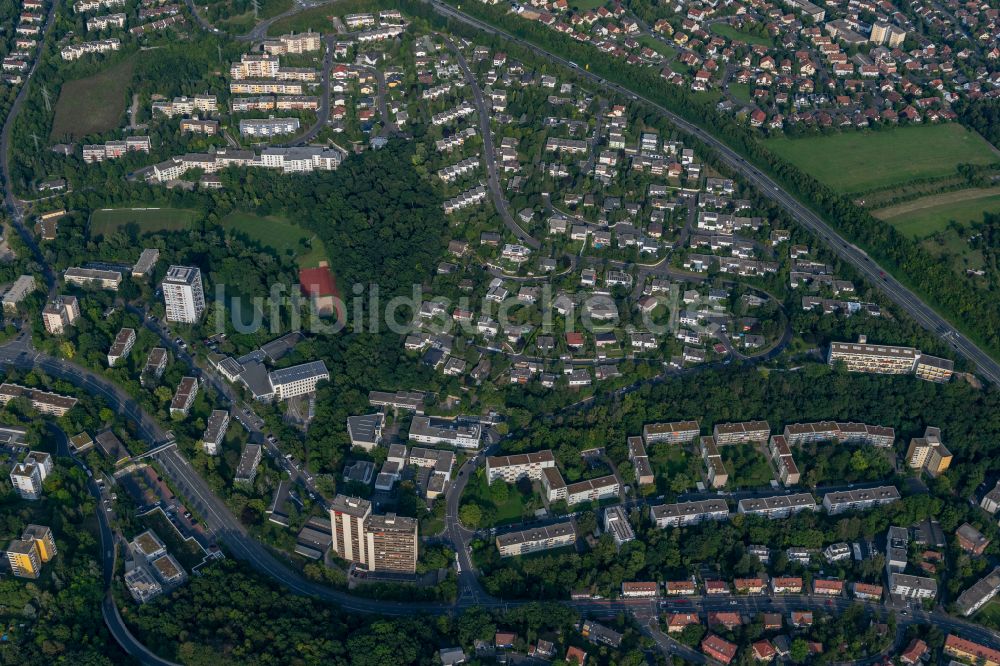 Luftaufnahme Lengfeld - Wohngebiet - Mischbebauung der Mehr- und Einfamilienhaussiedlung an der Frankenstraße in Lengfeld im Bundesland Bayern, Deutschland