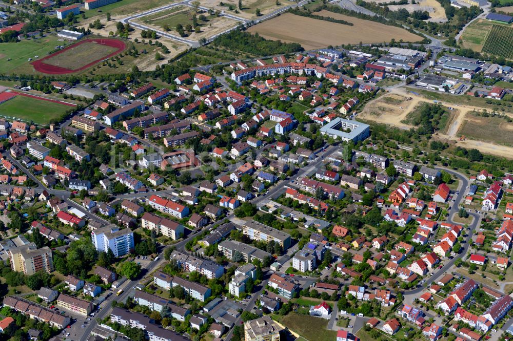 Frauenland von oben - Wohngebiet - Mischbebauung der Mehr- und Einfamilienhaussiedlung in Frauenland im Bundesland Bayern, Deutschland