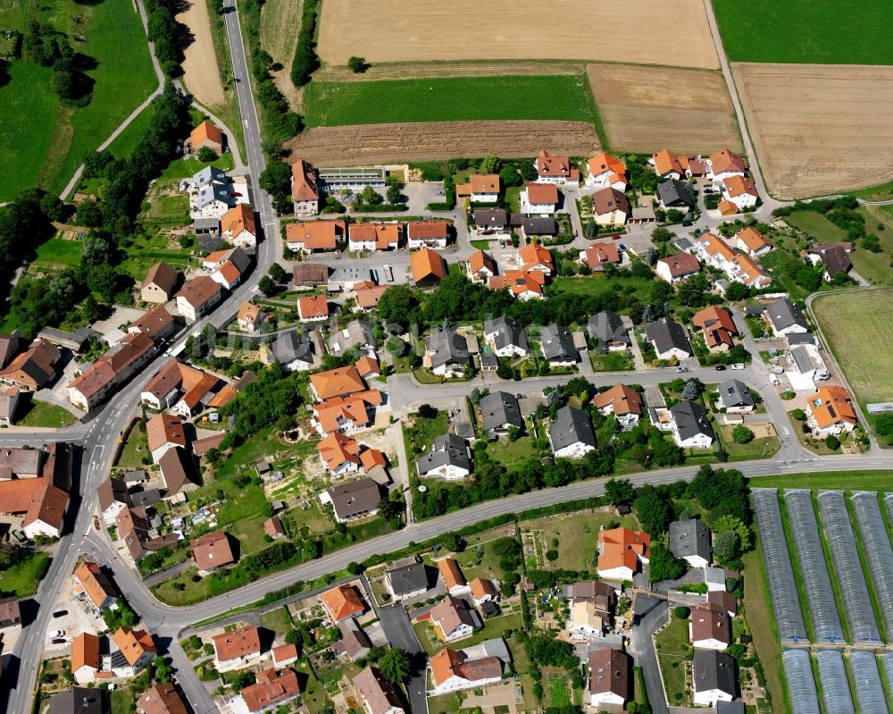 Luftbild Fürfeld - Wohngebiet - Mischbebauung der Mehr- und Einfamilienhaussiedlung in Fürfeld im Bundesland Baden-Württemberg, Deutschland