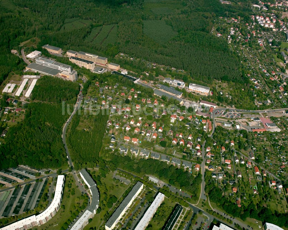 Luftbild Gera - Wohngebiet - Mischbebauung der Mehr- und Einfamilienhaussiedlung in Gera im Bundesland Thüringen, Deutschland