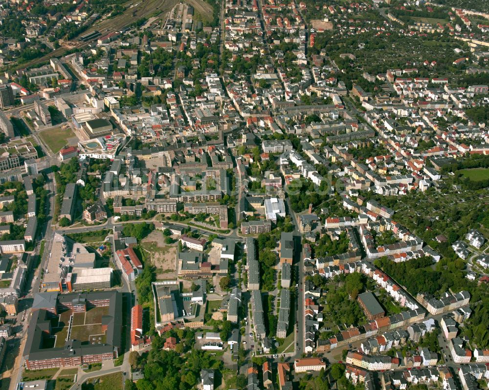 Luftaufnahme Gera - Wohngebiet - Mischbebauung der Mehr- und Einfamilienhaussiedlung in Gera im Bundesland Thüringen, Deutschland