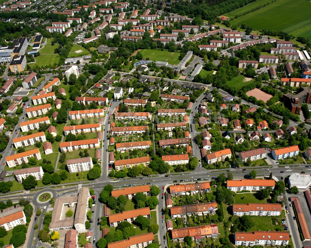 Luftbild Goslar - Wohngebiet - Mischbebauung der Mehr- und Einfamilienhaussiedlung in Goslar im Bundesland Niedersachsen, Deutschland