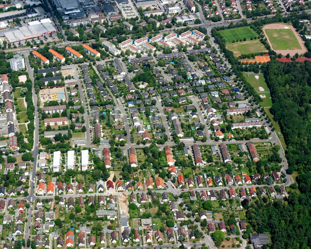 Luftbild Grünwinkel - Wohngebiet - Mischbebauung der Mehr- und Einfamilienhaussiedlung in Grünwinkel im Bundesland Baden-Württemberg, Deutschland