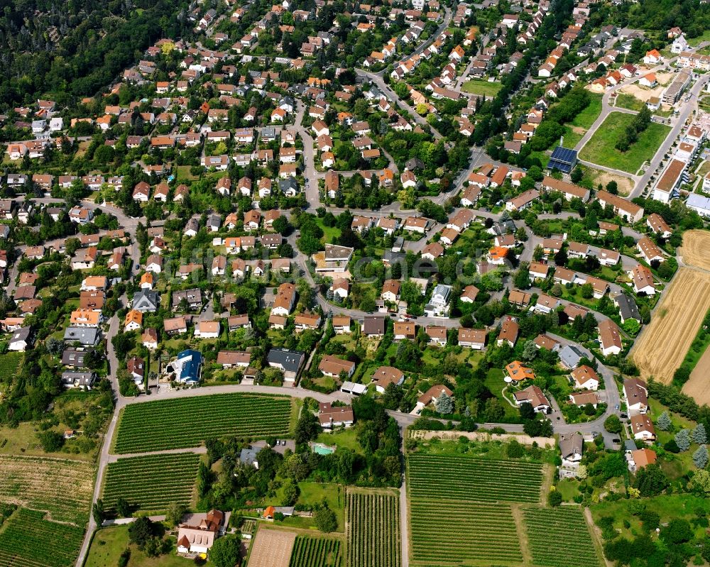 Heilbronn aus der Vogelperspektive: Wohngebiet - Mischbebauung der Mehr- und Einfamilienhaussiedlung in Heilbronn im Bundesland Baden-Württemberg, Deutschland