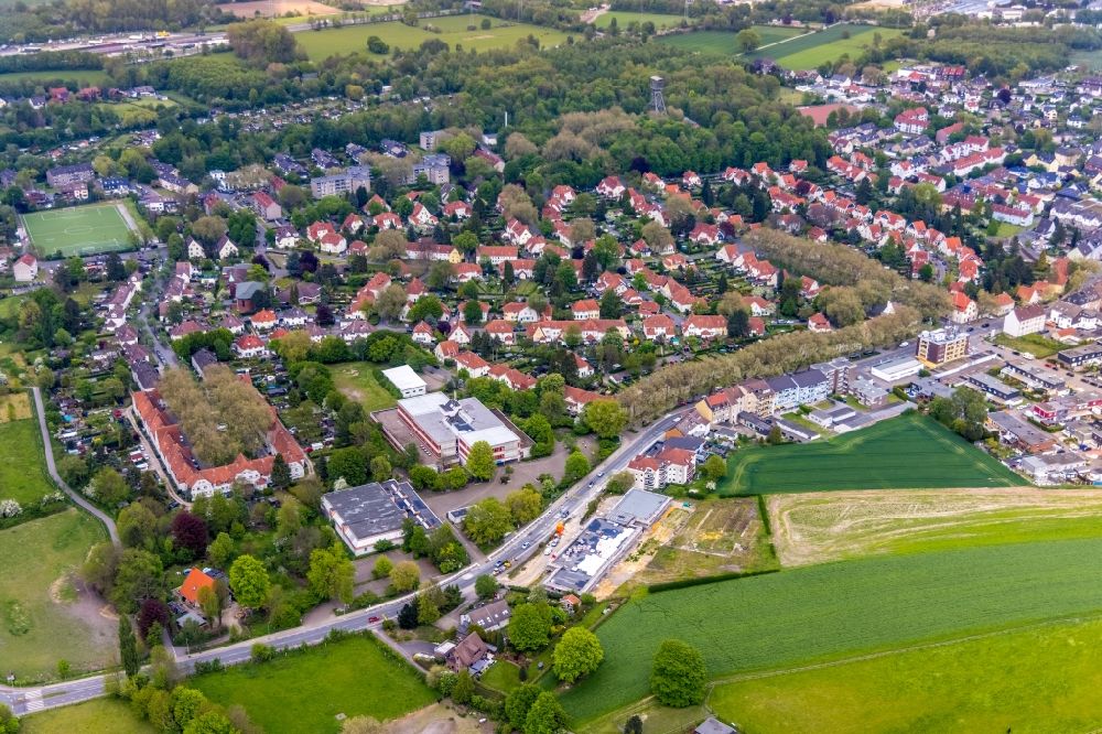 Luftbild Herne - Wohngebiet - Mischbebauung der Mehr- und Einfamilienhaussiedlung in Herne im Bundesland Nordrhein-Westfalen, Deutschland