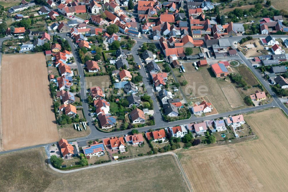 Heßlar von oben - Wohngebiet - Mischbebauung der Mehr- und Einfamilienhaussiedlung in Heßlar im Bundesland Bayern, Deutschland