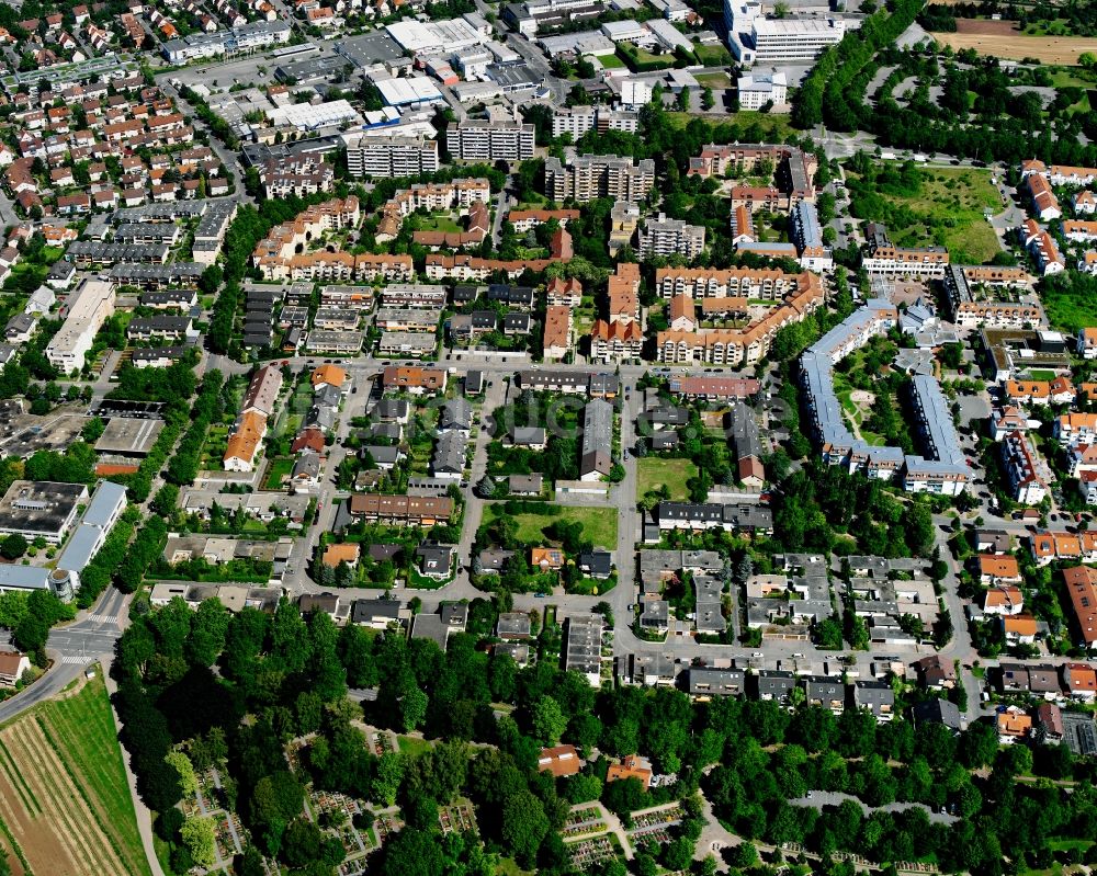 Luftbild Horkheim - Wohngebiet - Mischbebauung der Mehr- und Einfamilienhaussiedlung in Horkheim im Bundesland Baden-Württemberg, Deutschland