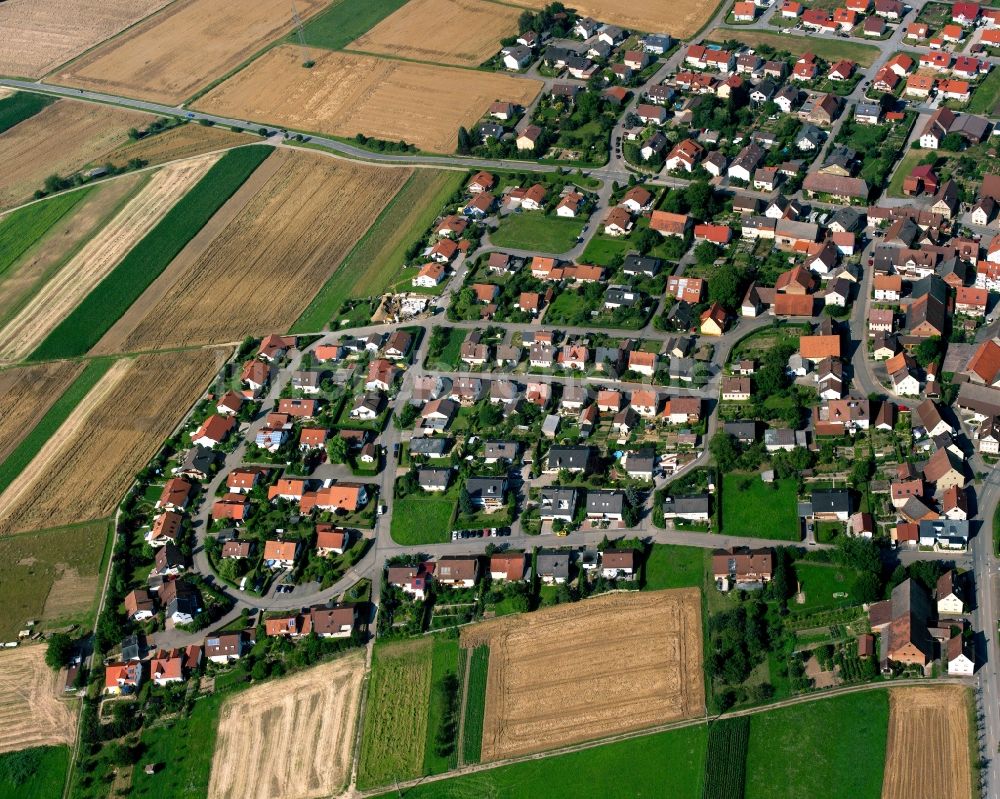 Luftbild Kochertürn - Wohngebiet - Mischbebauung der Mehr- und Einfamilienhaussiedlung in Kochertürn im Bundesland Baden-Württemberg, Deutschland