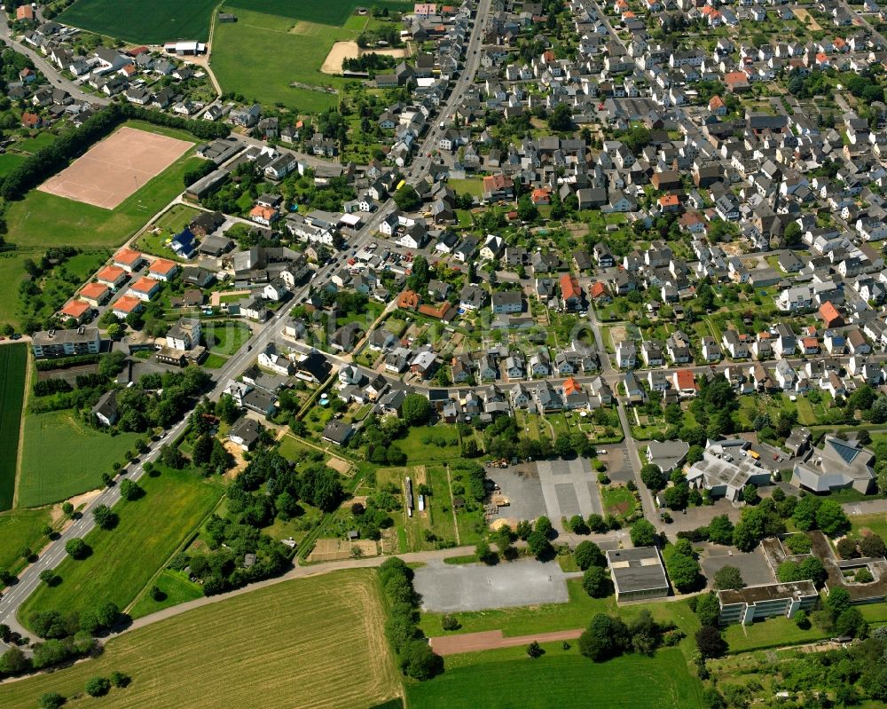 Luftbild Lindenholzhausen - Wohngebiet - Mischbebauung der Mehr- und Einfamilienhaussiedlung in Lindenholzhausen im Bundesland Hessen, Deutschland