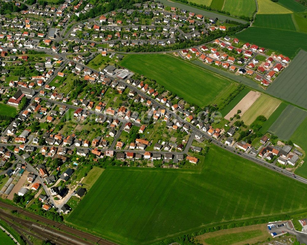 Luftbild Lispenhausen - Wohngebiet - Mischbebauung der Mehr- und Einfamilienhaussiedlung in Lispenhausen im Bundesland Hessen, Deutschland