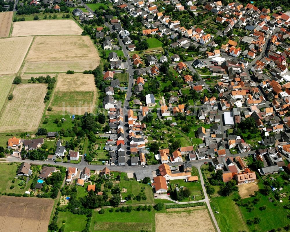 Lützellinden von oben - Wohngebiet - Mischbebauung der Mehr- und Einfamilienhaussiedlung in Lützellinden im Bundesland Hessen, Deutschland