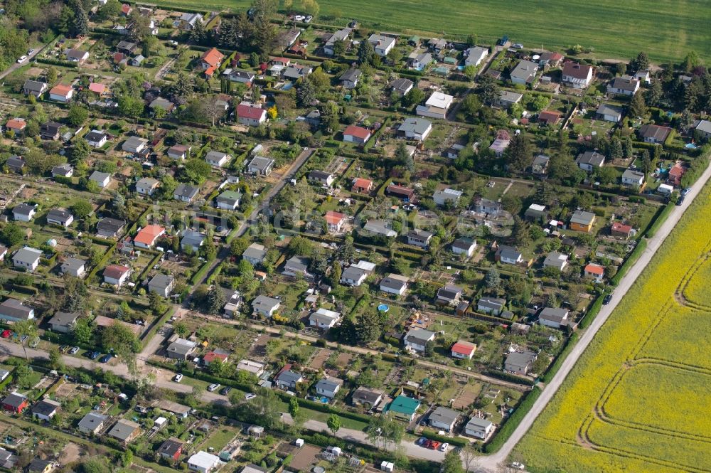 Luftaufnahme Marbach - Wohngebiet - Mischbebauung der Mehr- und Einfamilienhaussiedlung in Marbach im Bundesland Thüringen, Deutschland