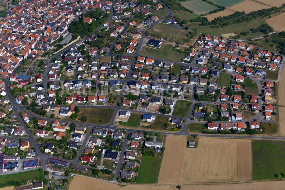 Luftbild Neubrunn - Wohngebiet - Mischbebauung der Mehr- und Einfamilienhaussiedlung in Neubrunn im Bundesland Bayern, Deutschland