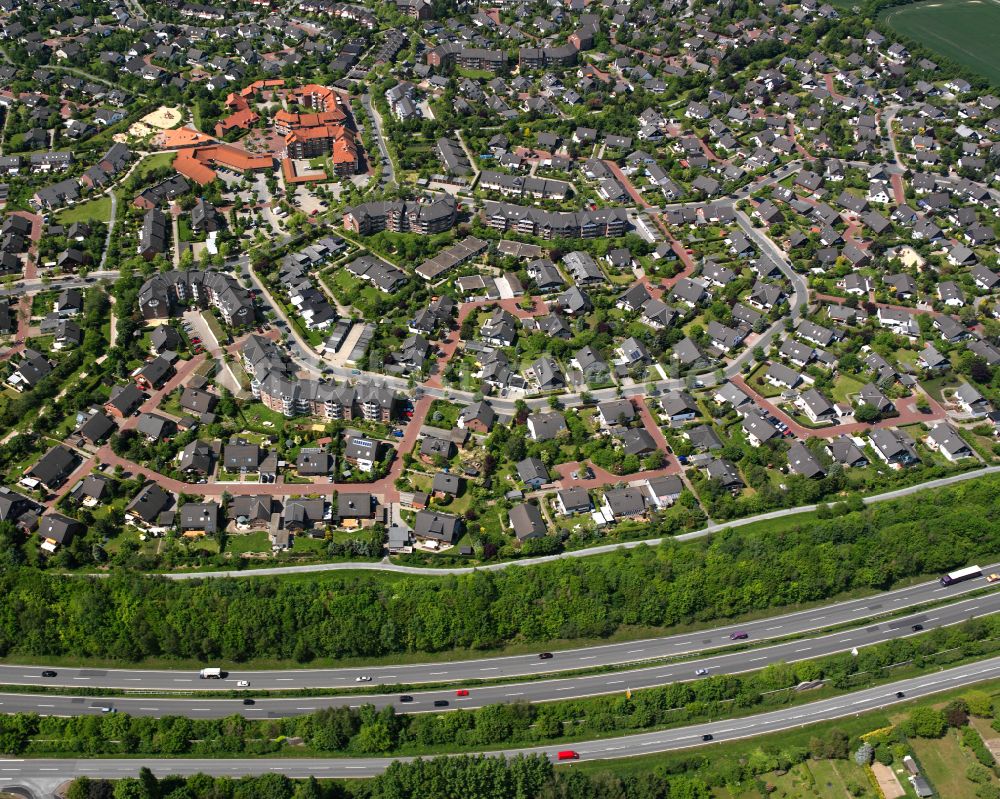Ohlhof aus der Vogelperspektive: Wohngebiet - Mischbebauung der Mehr- und Einfamilienhaussiedlung in Ohlhof im Bundesland Niedersachsen, Deutschland