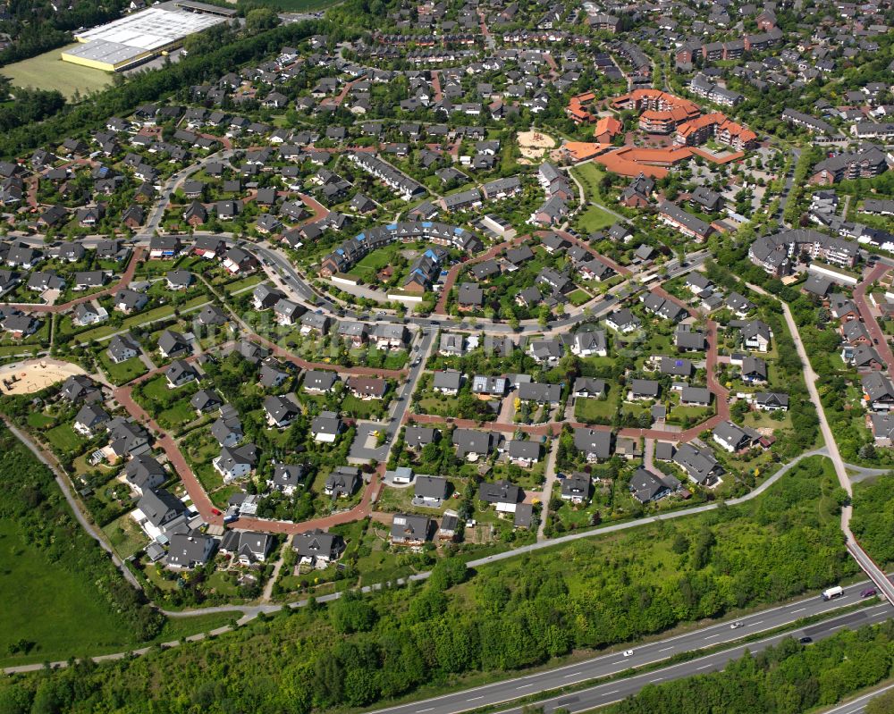 Luftbild Ohlhof - Wohngebiet - Mischbebauung der Mehr- und Einfamilienhaussiedlung in Ohlhof im Bundesland Niedersachsen, Deutschland