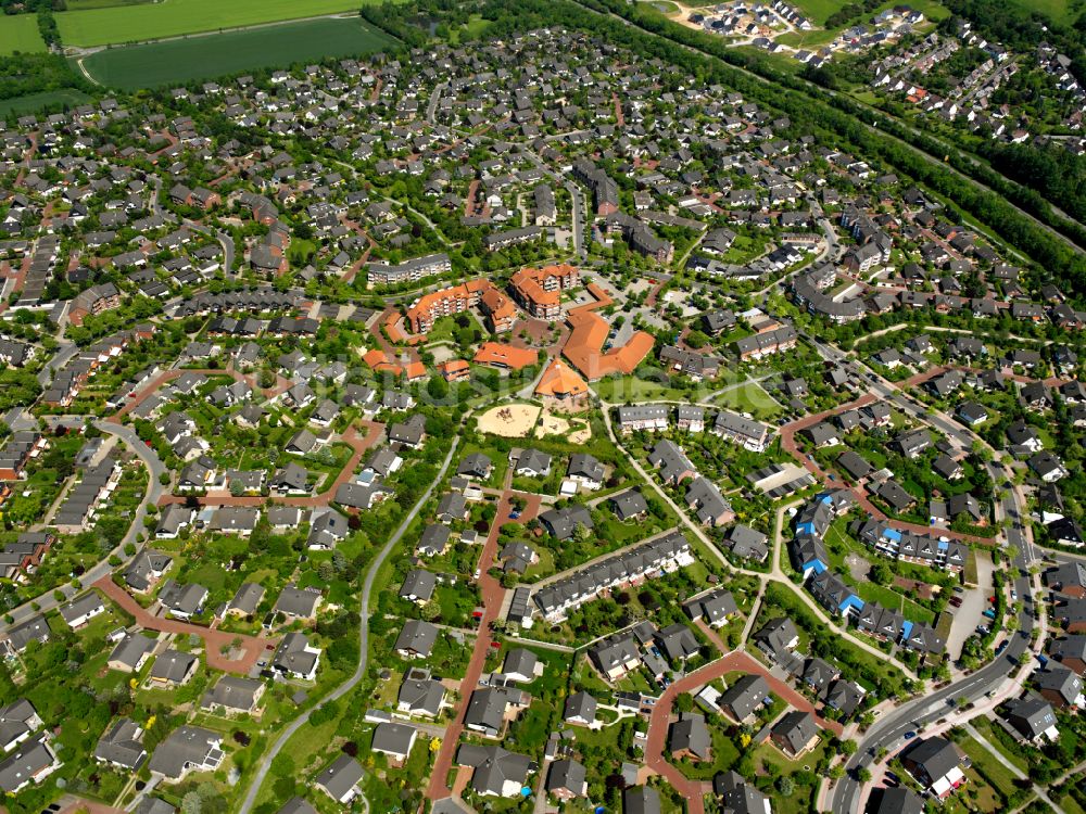 Luftaufnahme Ohlhof - Wohngebiet - Mischbebauung der Mehr- und Einfamilienhaussiedlung in Ohlhof im Bundesland Niedersachsen, Deutschland