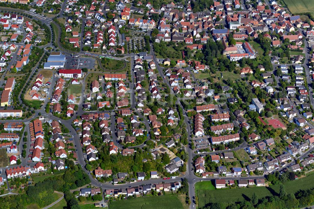 Rottenbauer von oben - Wohngebiet - Mischbebauung der Mehr- und Einfamilienhaussiedlung in Rottenbauer im Bundesland Bayern, Deutschland