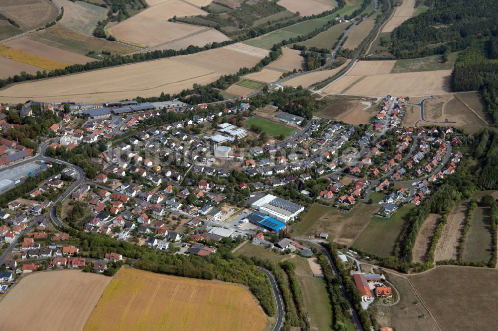 Luftbild Thüngen - Wohngebiet - Mischbebauung der Mehr- und Einfamilienhaussiedlung in Thüngen im Bundesland Bayern, Deutschland