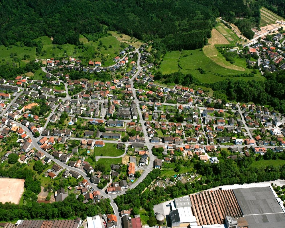Luftbild Wehr - Wohngebiet - Mischbebauung der Mehr- und Einfamilienhaussiedlung in Wehr im Bundesland Baden-Württemberg, Deutschland