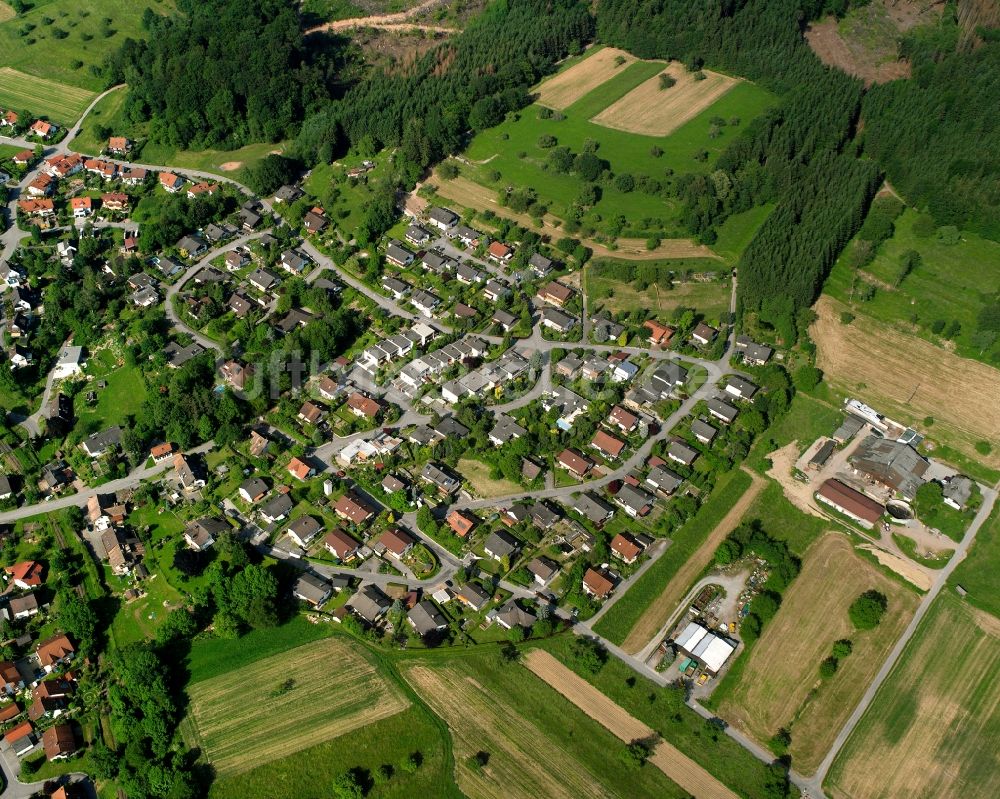 Wehr von oben - Wohngebiet - Mischbebauung der Mehr- und Einfamilienhaussiedlung in Wehr im Bundesland Baden-Württemberg, Deutschland