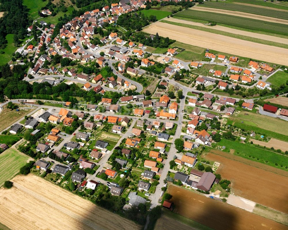 Luftaufnahme Zaberfeld - Wohngebiet - Mischbebauung der Mehr- und Einfamilienhaussiedlung in Zaberfeld im Bundesland Baden-Württemberg, Deutschland