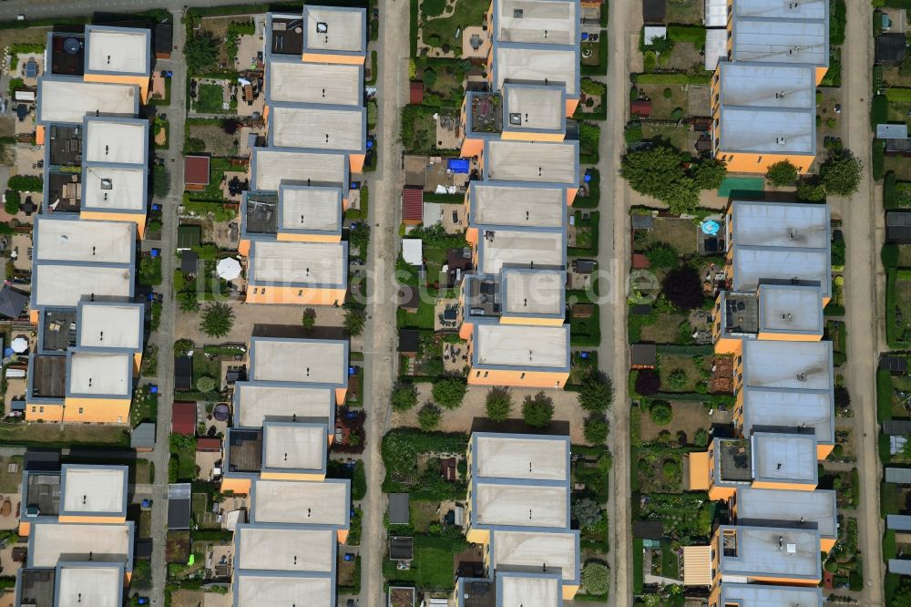 Luftbild Berlin - Wohngebiet einer Reihenhaus- Siedlung Augenfalterstraße - Eisfalterweg - Distelfalterweg im Ortsteil Biesdorf in Berlin, Deutschland
