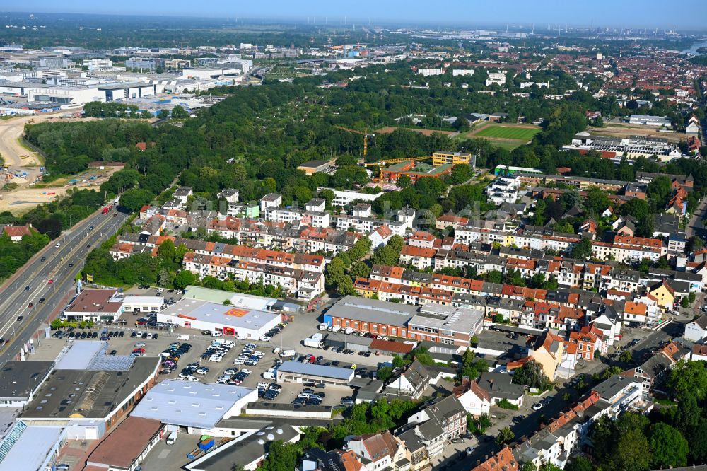 Bremen von oben - Wohngebiet einer Reihenhaus- Siedlung in Bremen, Deutschland