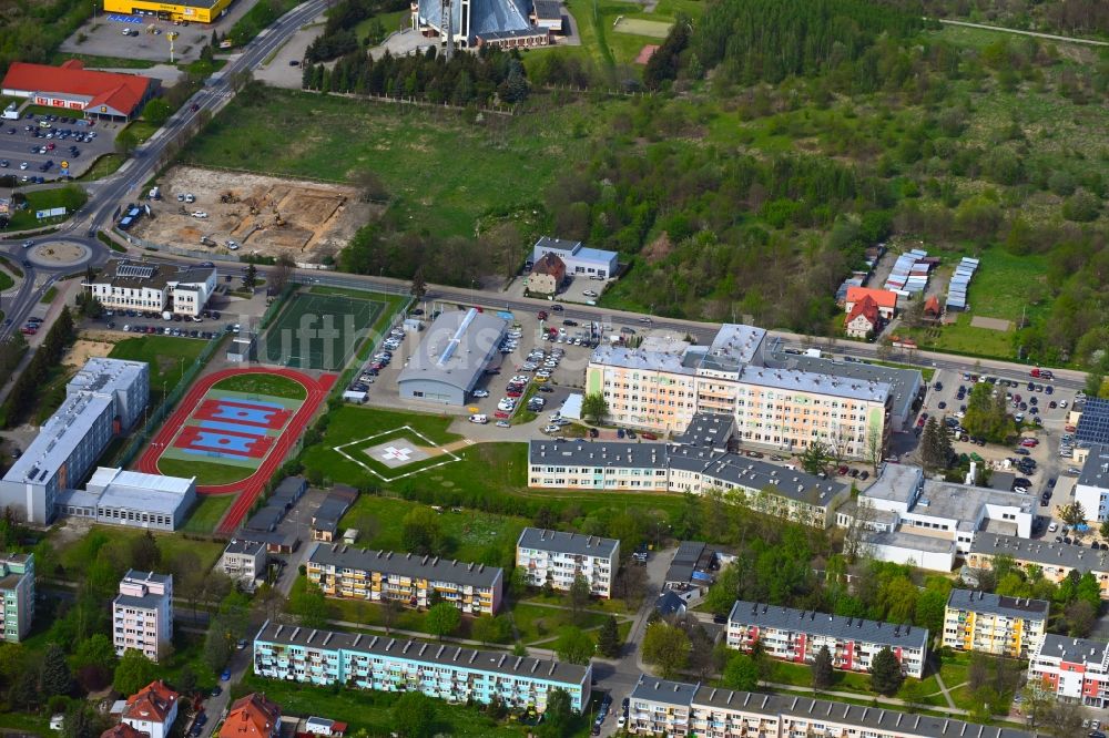 Luftbild Zgorzelec - Gerltsch - Wohngebiet einer Reihenhaus- Siedlung an der Broniewskiego in Zgorzelec - Gerltsch in Dolnoslaskie - Niederschlesien, Polen