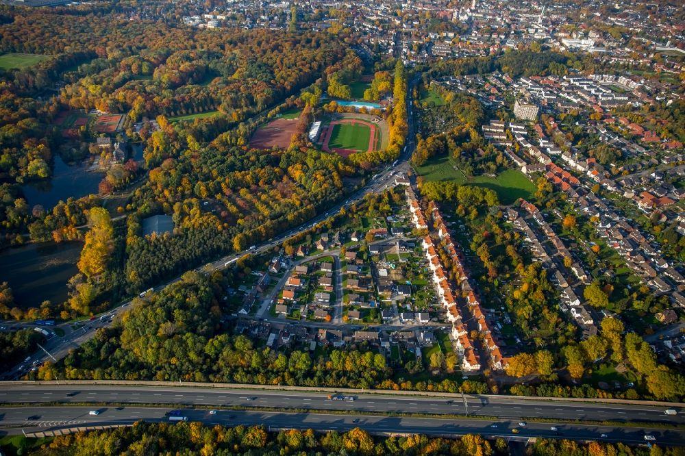 Luftbild Gladbeck - Wohngebiet einer Reihenhaus- Siedlung in Gladbeck im Bundesland Nordrhein-Westfalen