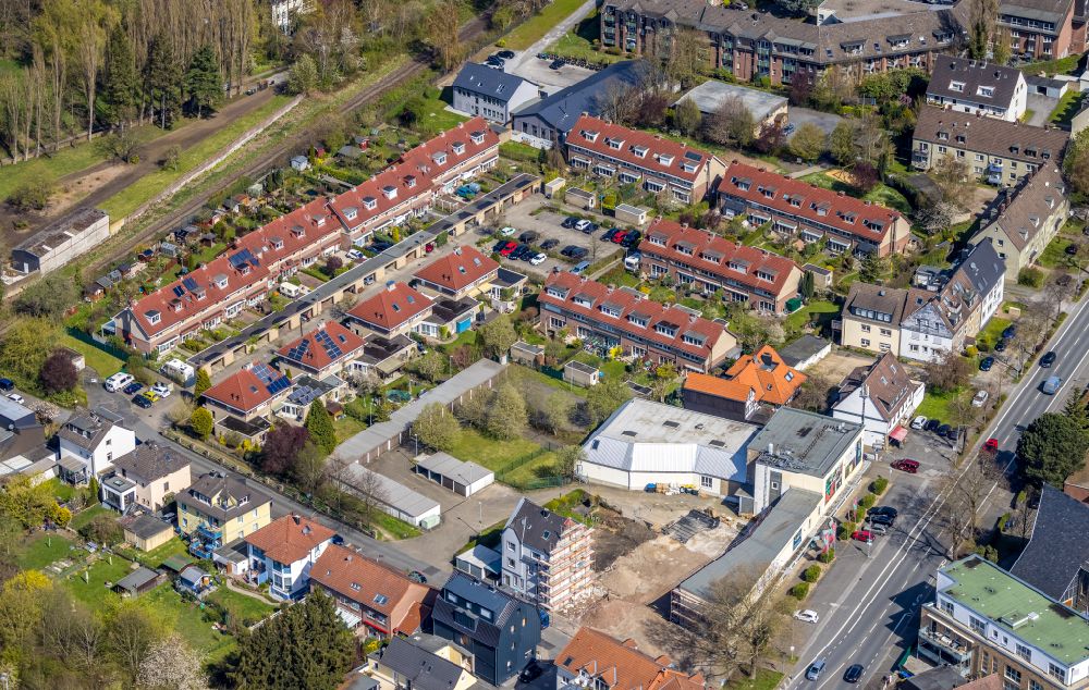 Herbede von oben - Wohngebiet einer Reihenhaus- Siedlung in Herbede im Bundesland Nordrhein-Westfalen, Deutschland
