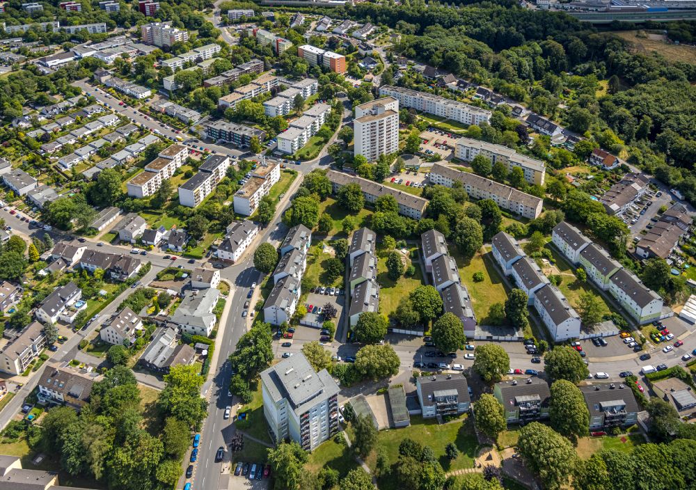 Luftbild Hetterscheidt - Wohngebiet einer Reihenhaus- Siedlung in Hetterscheidt im Bundesland Nordrhein-Westfalen, Deutschland