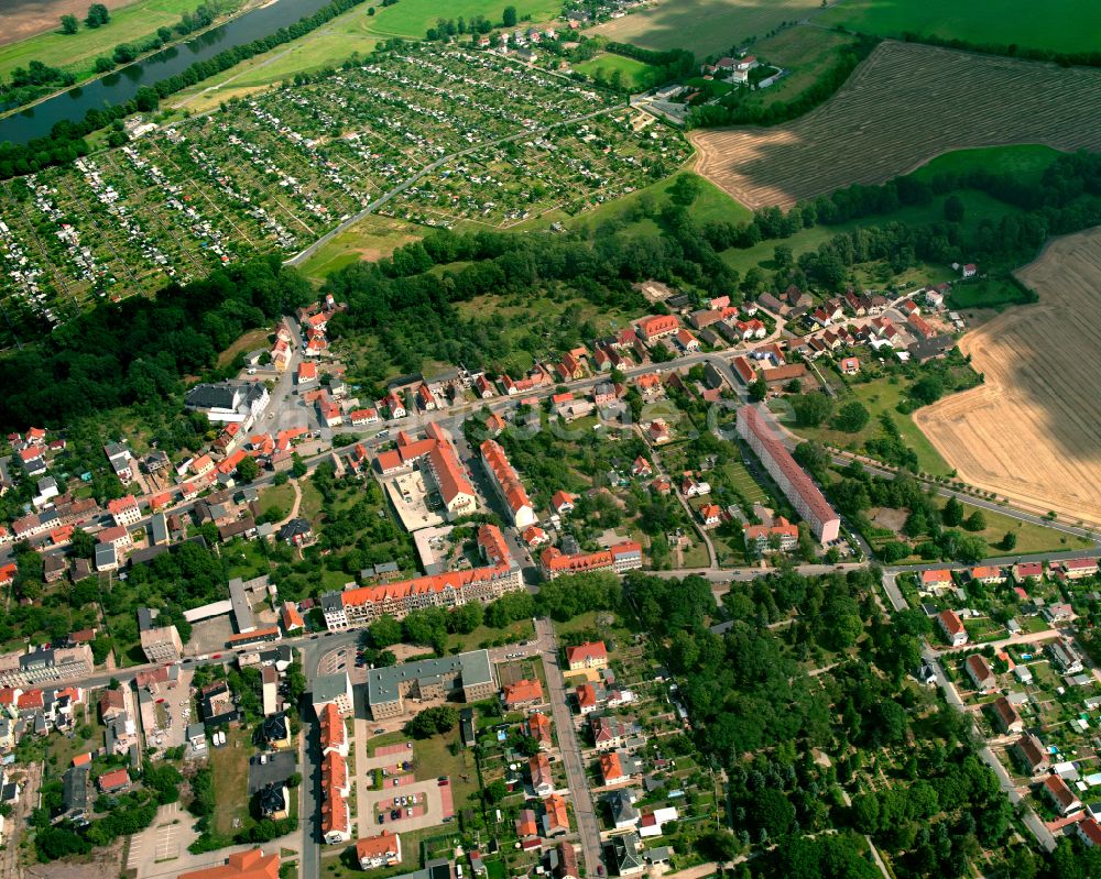 Riesa von oben - Wohngebiet einer Reihenhaus- Siedlung in Riesa im Bundesland Sachsen, Deutschland