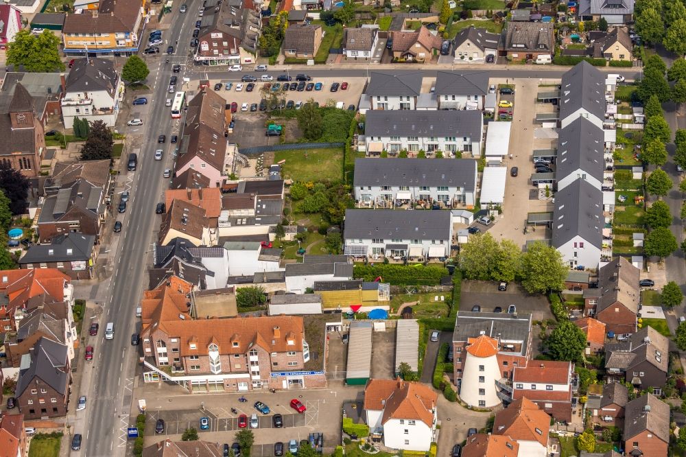 Luftbild Hamm - Wohngebiet einer Reihenhaus- Siedlung am Wellekötter Weg in Hamm im Bundesland Nordrhein-Westfalen, Deutschland