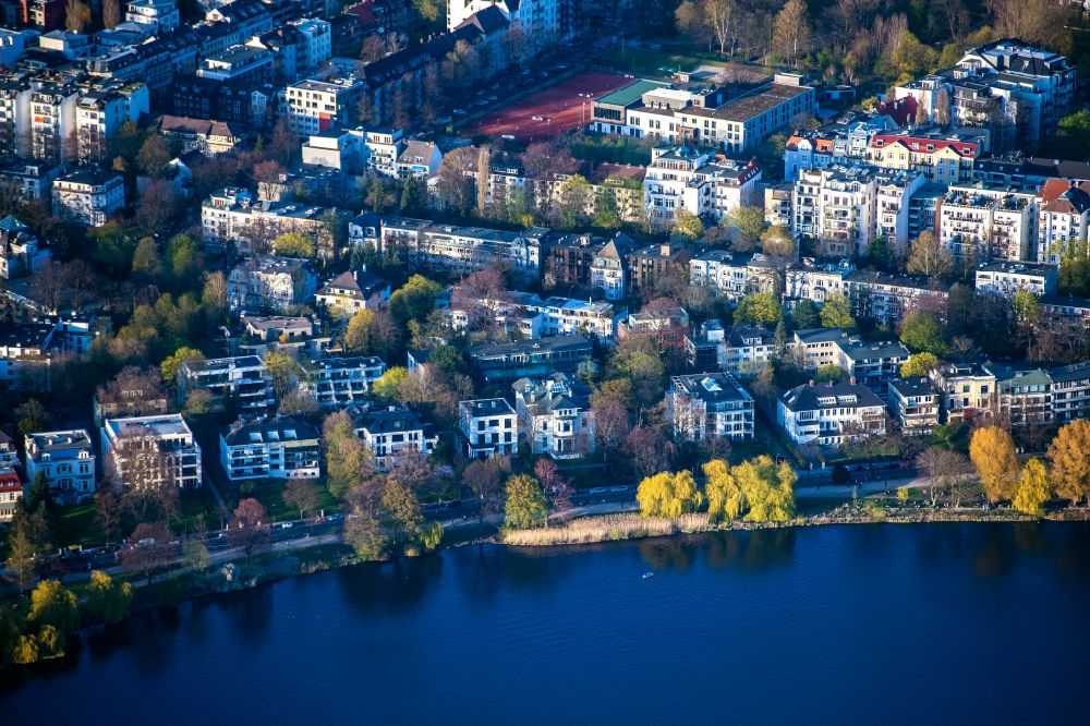 Luftaufnahme Hamburg - Wohngebiet Schöne Aussicht an der Außenalster im Ortsteil Uhlenhorst in Hamburg, Deutschland