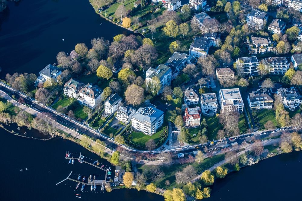 Luftbild Hamburg - Wohngebiet Schöne Aussicht an der Außenalster im Ortsteil Uhlenhorst in Hamburg, Deutschland