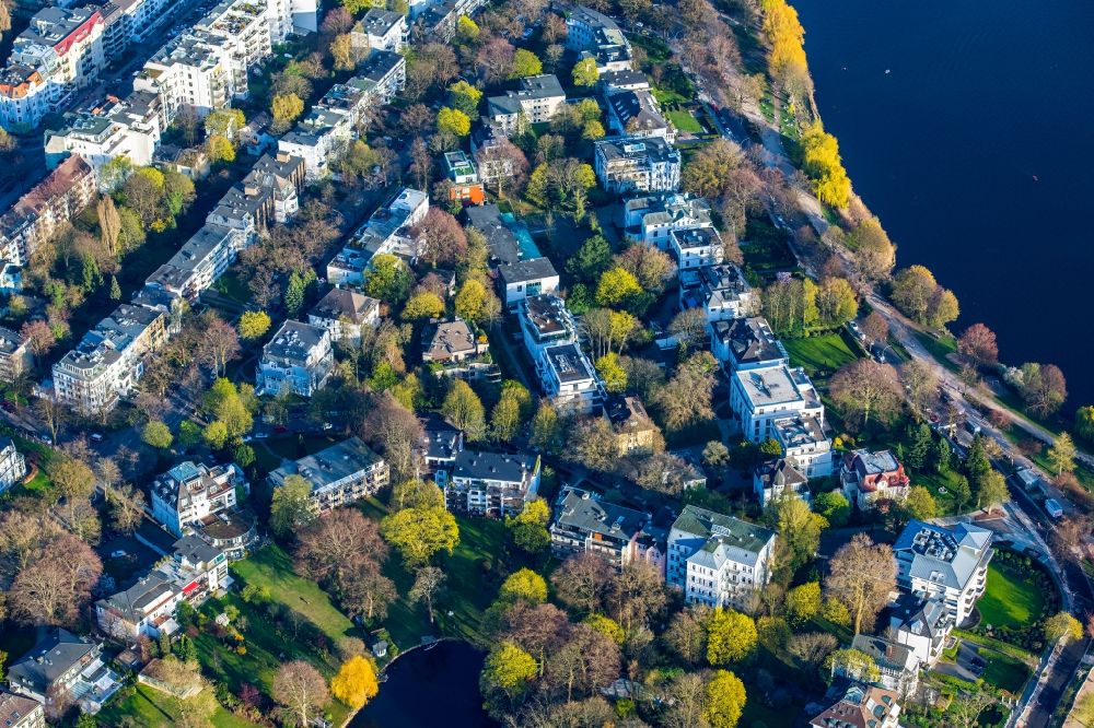 Hamburg von oben - Wohngebiet Schöne Aussicht an der Außenalster im Ortsteil Uhlenhorst in Hamburg, Deutschland