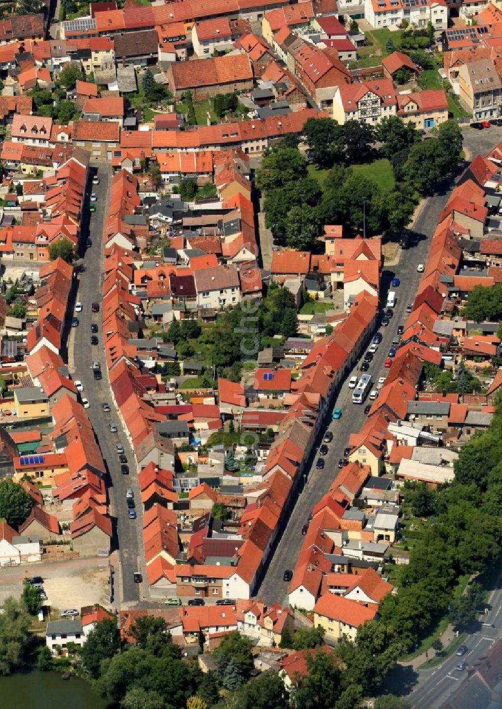 Luftbild Sömmerda - Wohngebiet zwischen Breitscheidstraße und Neutorstraße in Sömmerda im Bundesland Thüringen