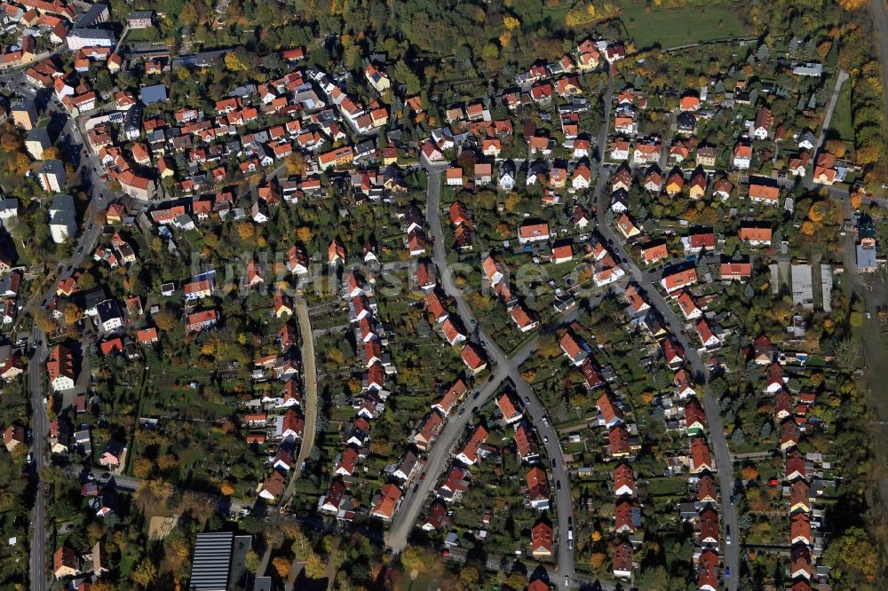 Luftbild Weimar - Wohngebiet zwischen Taubacher Straße und Bahnhofstraße im Stadtteil Oberweimar von Weimar in Thüringen