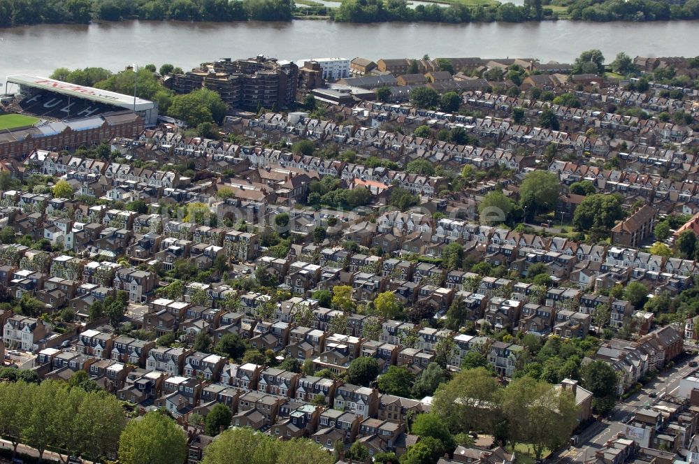 Luftbild London - Wohngebiete in dem Bezirk Fulham in London
