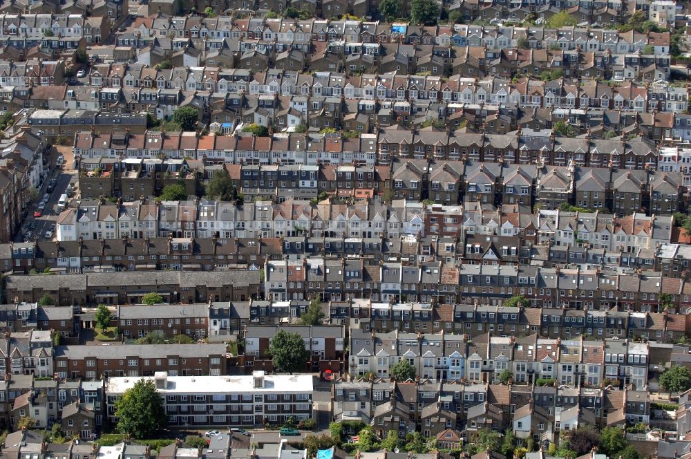 Luftaufnahme London - Wohngebiete in dem Bezirk Fulham in London