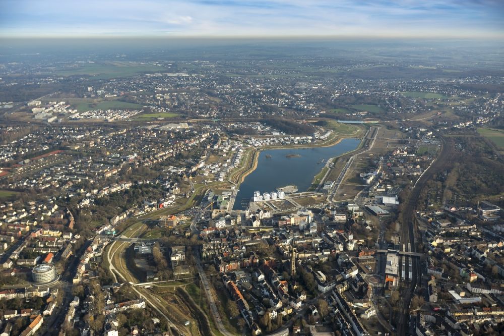 Dortmund aus der Vogelperspektive: Wohngebiete am Ufer des Phoenix-See in Dortmund im Bundesland Nordrhein-Westfalen NRW