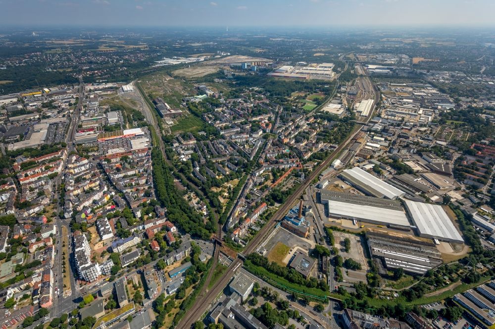 Luftaufnahme Dortmund - Wohngebiets- und Gewerbeflächen am Cityring - Ost in Dortmund im Bundesland Nordrhein-Westfalen, Deutschland