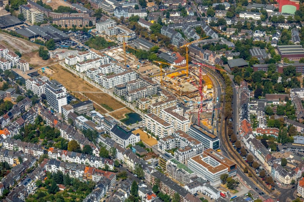 Luftbild Düsseldorf - Wohngebiets- Siedlung mit Mehrfamilienhäusern Belsenpark im Stadtteil Oberkassel in Düsseldorf im Bundesland Nordrhein-Westfalen