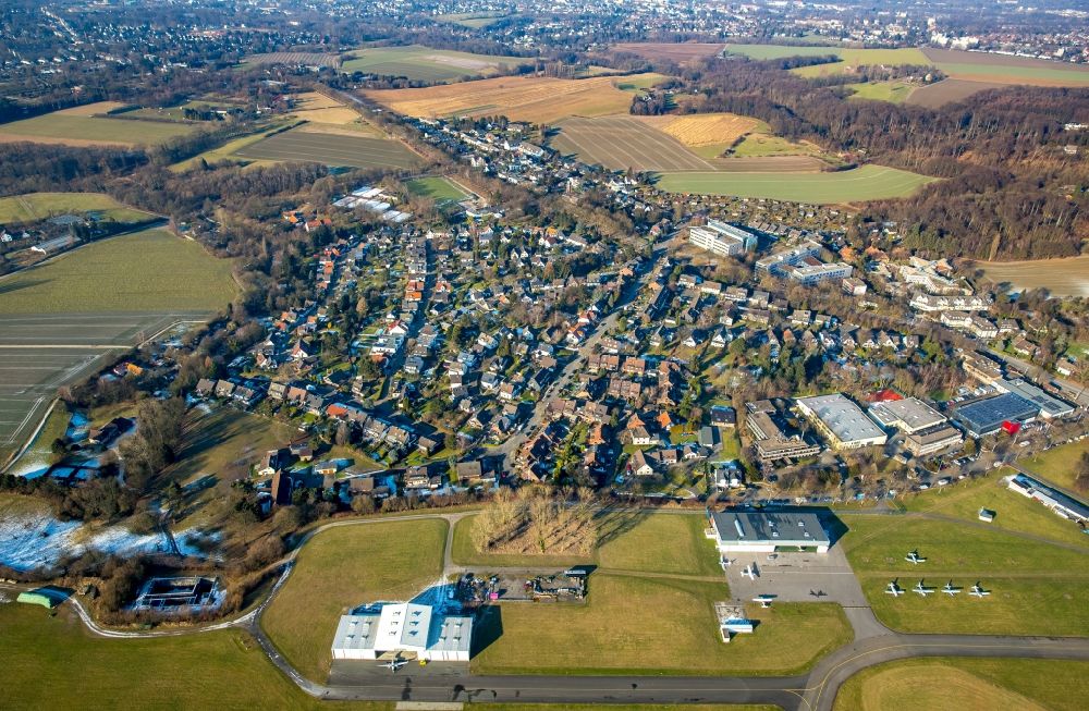 Luftbild Mülheim an der Ruhr - Wohngebiets- Siedlung im Ortsteil Flughafensiedlung Raadt in Mülheim an der Ruhr im Bundesland Nordrhein-Westfalen
