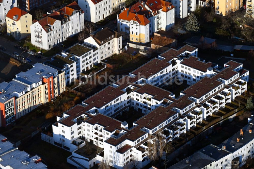 Erfurt aus der Vogelperspektive: Wohngebiets- Siedlung im Ortsteil Löbervorstadt in Erfurt im Bundesland Thüringen, Deutschland