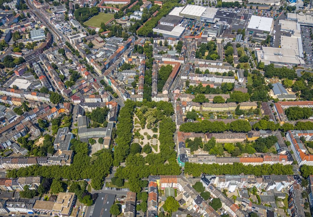 Luftbild Dortmund - Wohngebiets- Siedlung am Park Nordmarkt in Dortmund im Bundesland Nordrhein-Westfalen, Deutschland