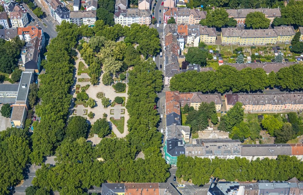 Luftaufnahme Dortmund - Wohngebiets- Siedlung am Park Nordmarkt in Dortmund im Bundesland Nordrhein-Westfalen, Deutschland