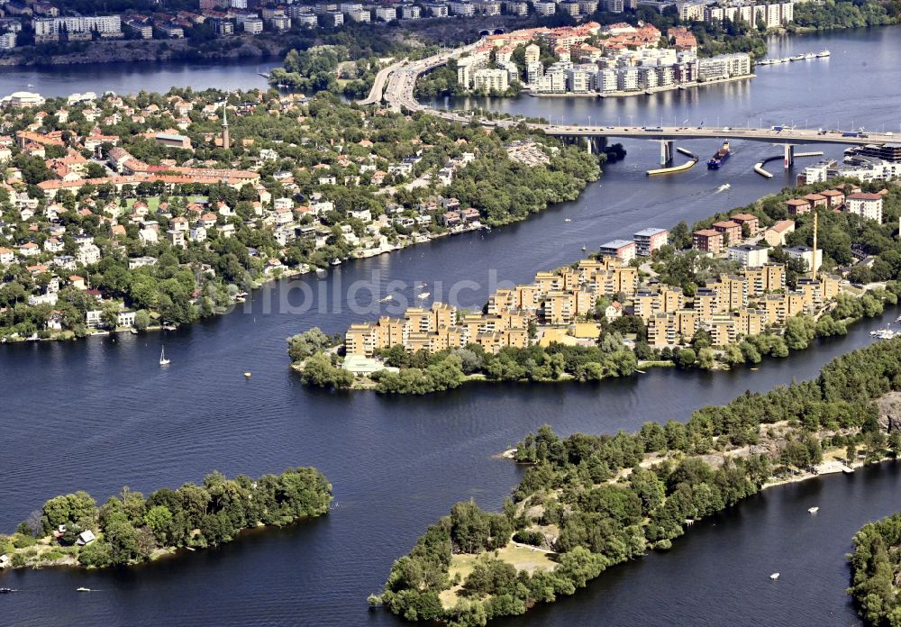 Luftbild Stockholm - Wohnhaus- Bebauung auf der Halbinsel Ekensberg in Stockholm in Stockholms län, Schweden
