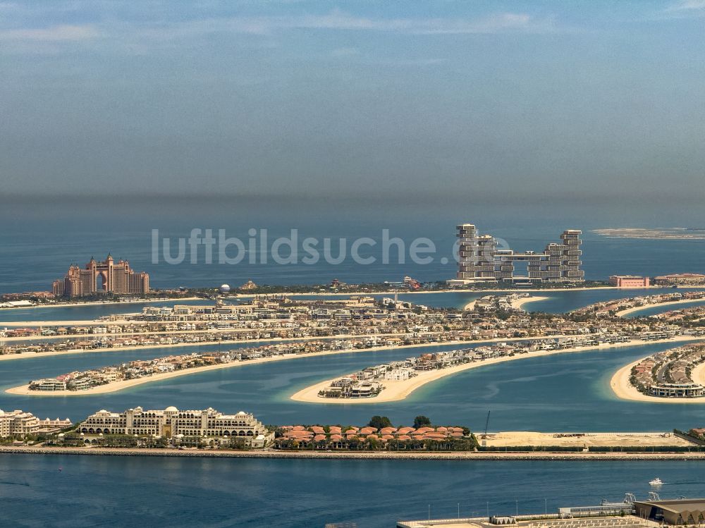Luftbild Dubai - Wohnhaus- Bebauung auf der Halbinsel Palm Jumeirah in Dubai in Vereinigte Arabische Emirate
